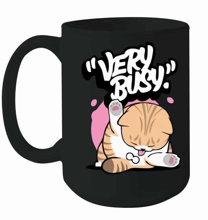 Cat shirt unisex Kawaii Trendy Kitten Very Busy Ceramic Mug