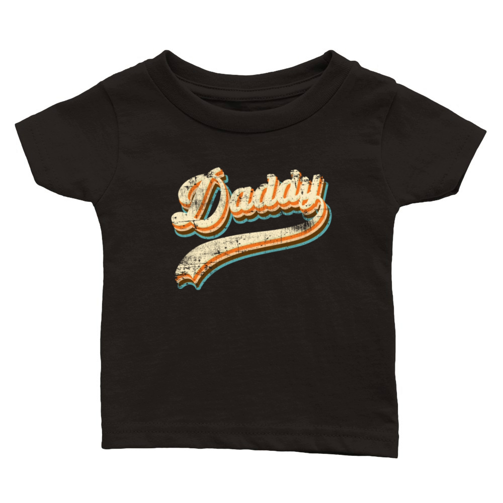Vintage Daddy Retro Fathers Day From Daughter Son Classic Baby Crewneck T-shirt