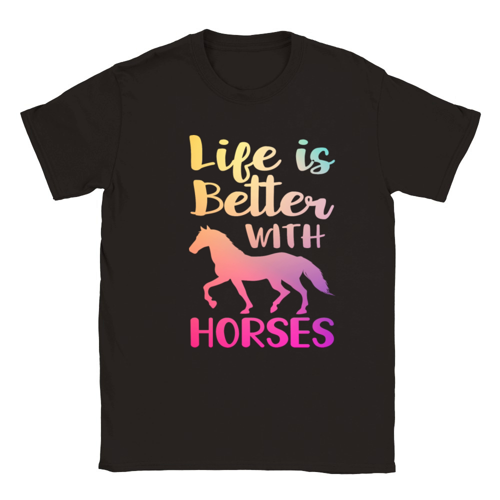 Life is Better With Horse Classic Kids Crewneck T-shirt