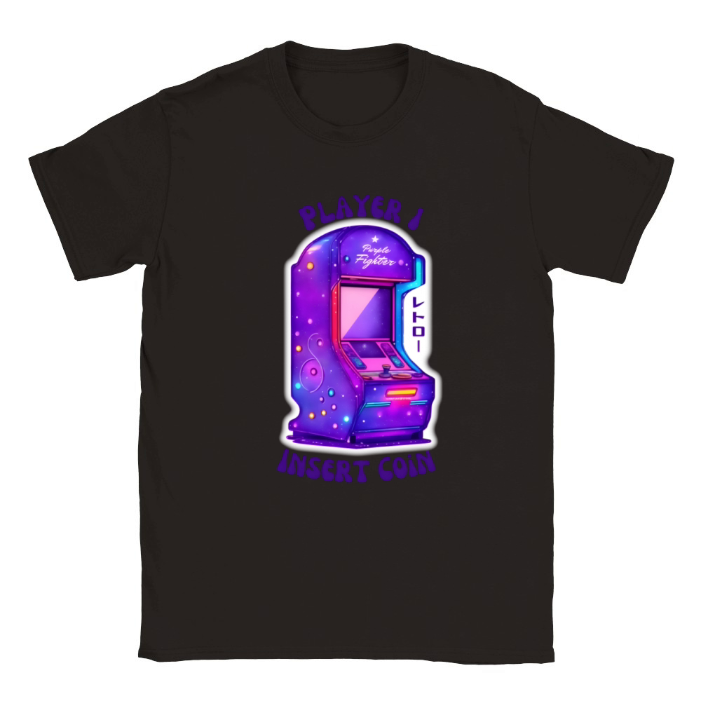 Nostalgic Lo-Fi Vintage Purple Arcade Retro Gaming Classic Kids Crewneck T-shirt