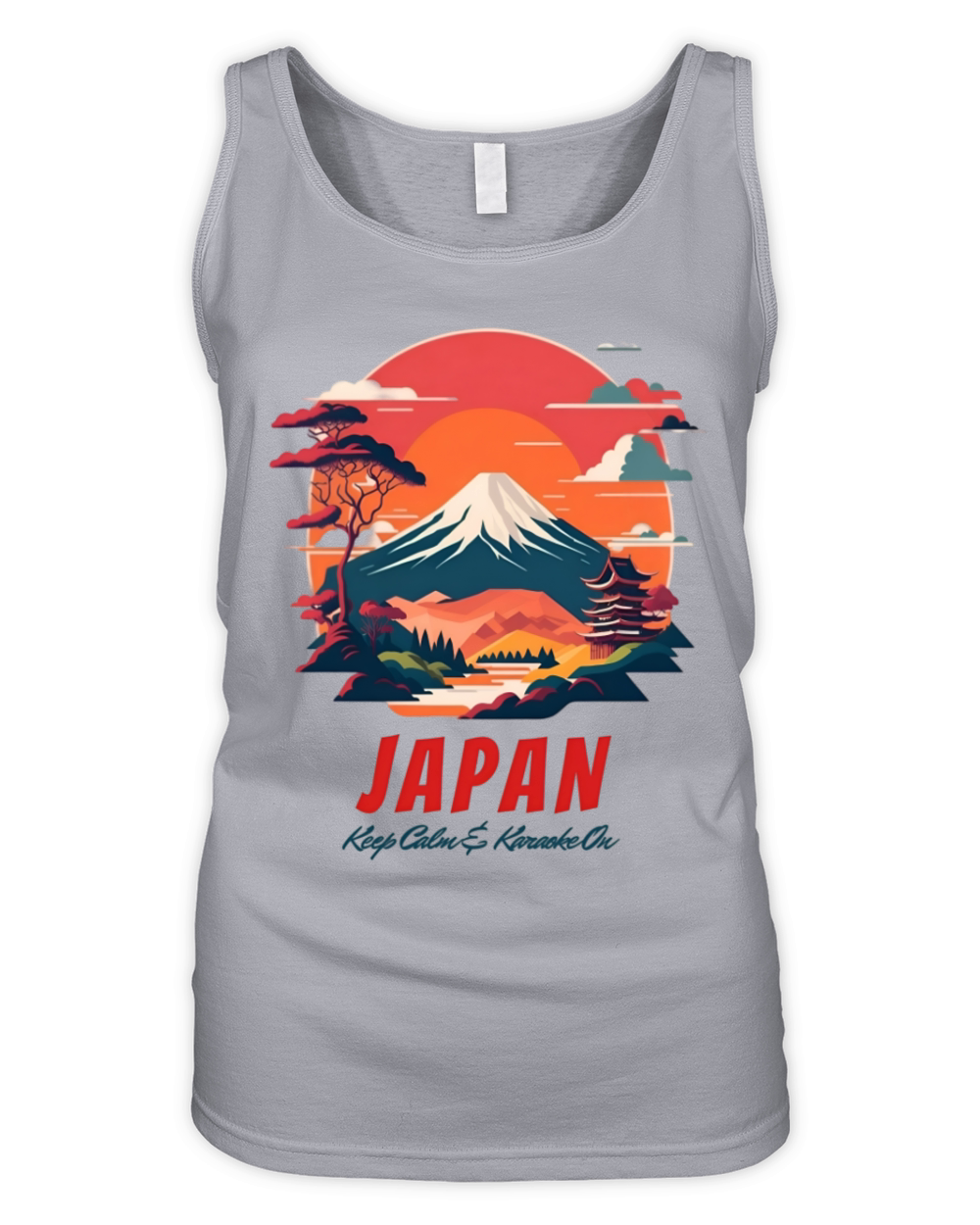 Charming Witty Japan Sunset Mt Fuji Cultural Humor Organic Women's Tank Top