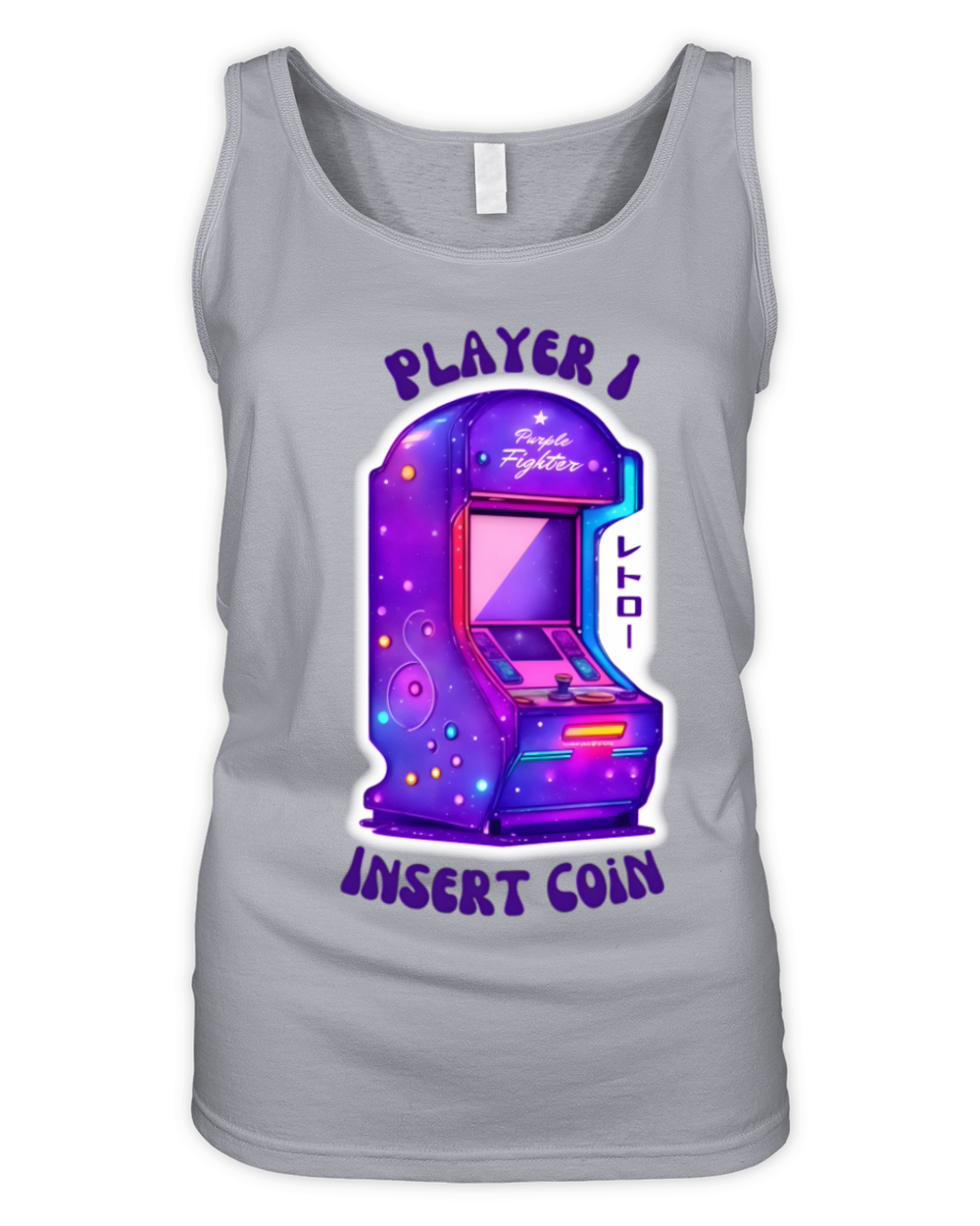Nostalgic Lo-Fi Vintage Purple Arcade Retro Gaming Organic Women's Tank Top