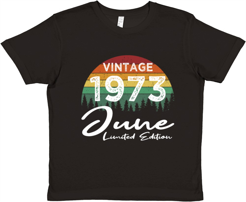 50th birthday june 1973 vintage 1973 Premium Kids Crewneck T-shirt