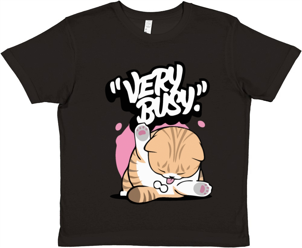 Cat shirt unisex Kawaii Trendy Kitten Very Busy Premium Kids Crewneck T-shirt