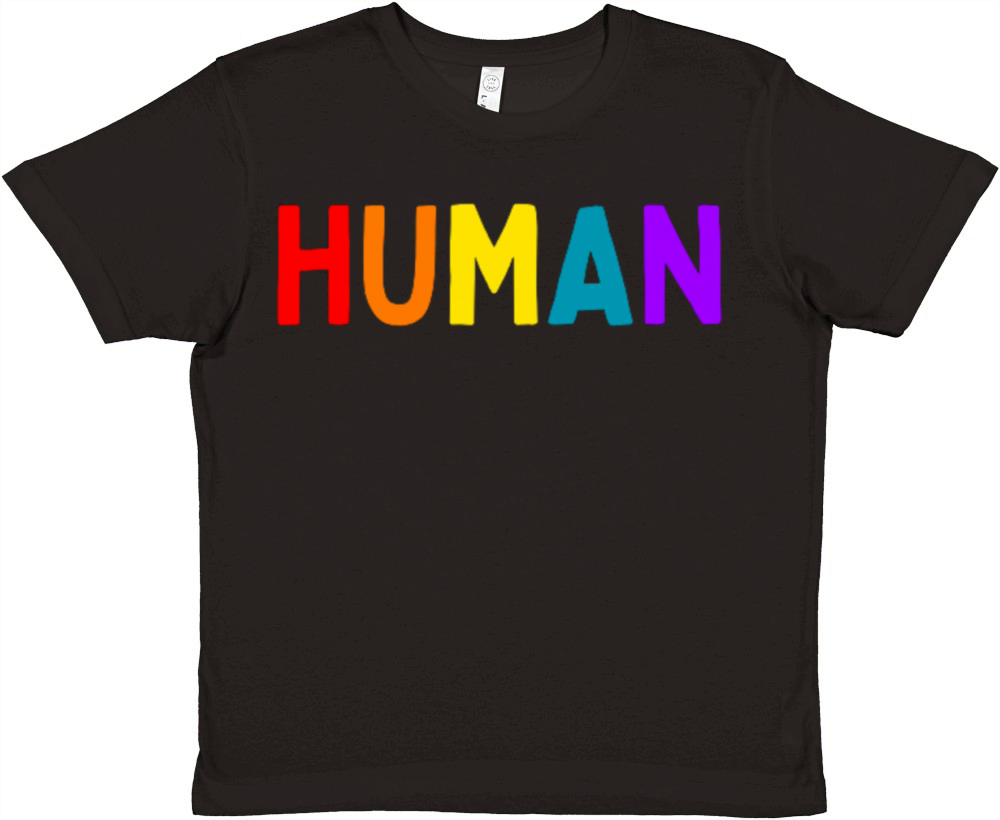 Love Pride Colorful LGBT Rainbow Quote I HUMAN Premium Kids Crewneck T-shirt