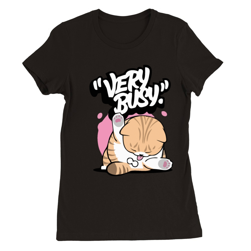 Cat shirt unisex Kawaii Trendy Kitten Very Busy Premium Womens Crewneck T-shirt