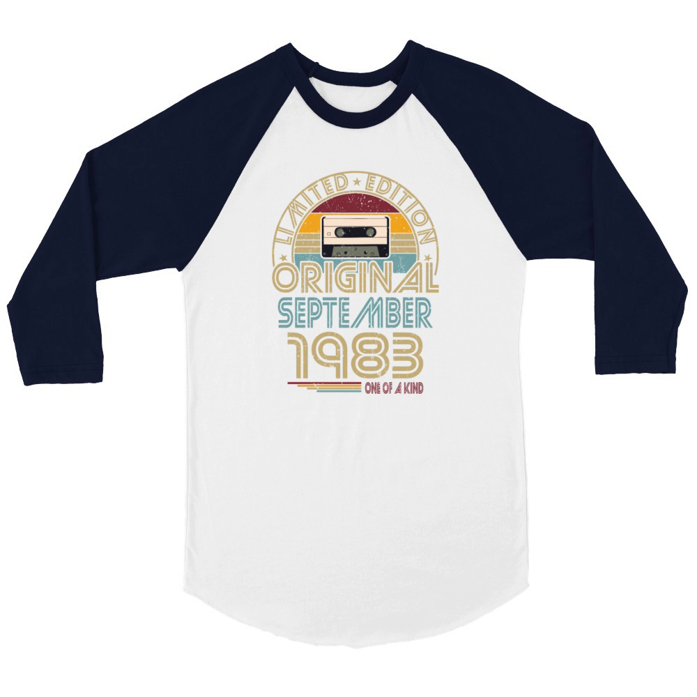 40th birthday september 1983 original 1983 Unisex ¾ sleeve Raglan T-shirt