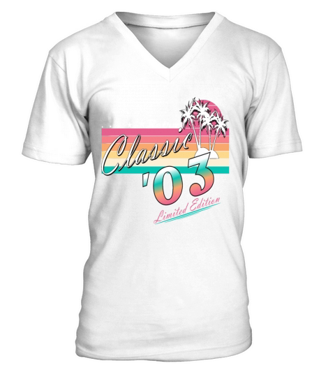 20th Birthday Vintage 2003 Classic 2003 V-Neck T-shirt