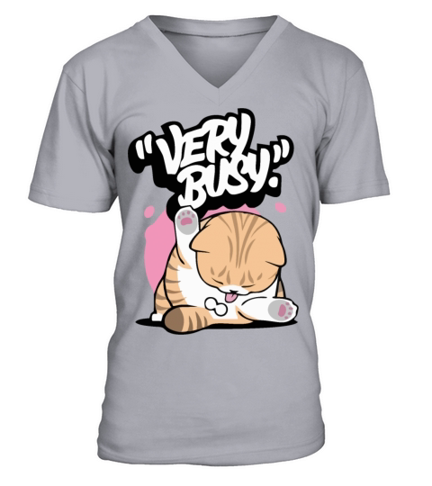 Cat shirt unisex Kawaii Trendy Kitten Very Busy V-Neck T-shirt