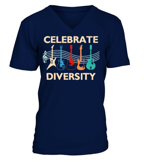 Celebrate Diversity Funny Vintage Classic V-Neck T-shirt