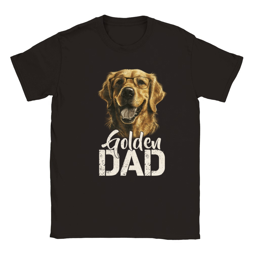 Vintage Retro Proud Golden Retriever Dad Puppy Classic Kids Crewneck T-shirt