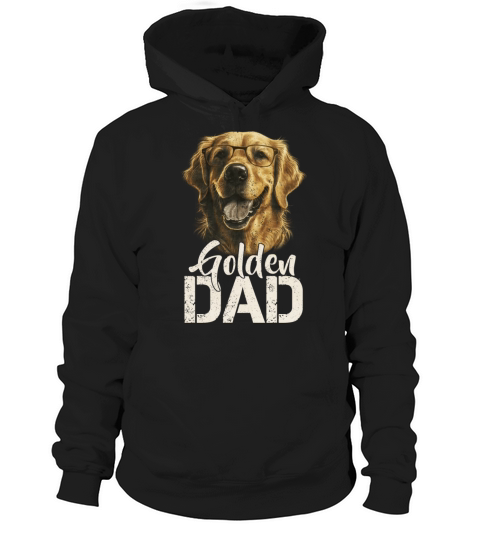 Vintage Retro Proud Golden Retriever Dad Puppy Hoodie Unisex