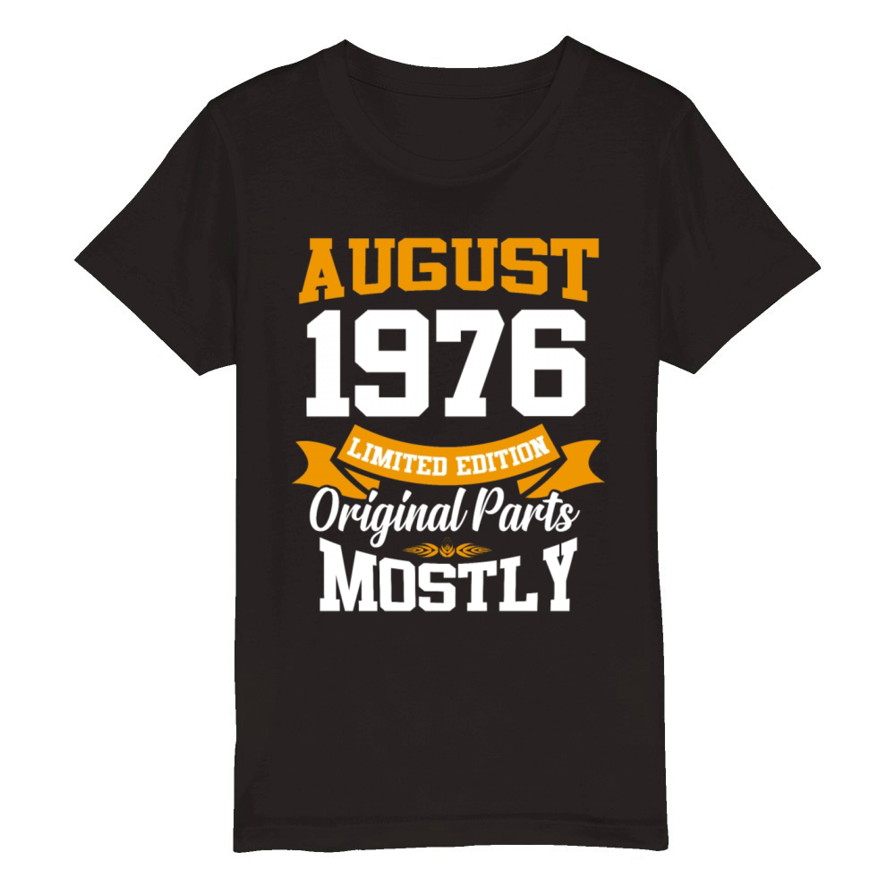 August 1976 Vintage Birthday Present Organic Kids Crewneck T-shirt