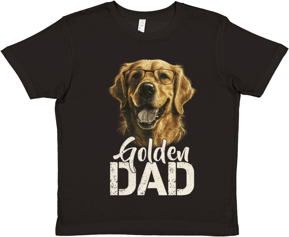 Vintage Retro Proud Golden Retriever Dad Puppy Premium Kids Crewneck T-shirt