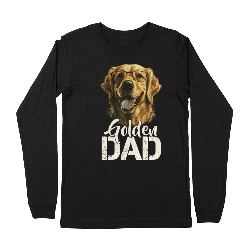 Vintage Retro Proud Golden Retriever Dad Puppy Premium Long Sleeve