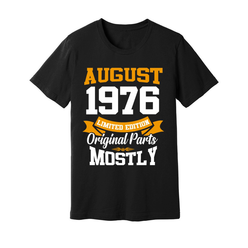 August 1976 Vintage Birthday Present Unisex Jersey Tee