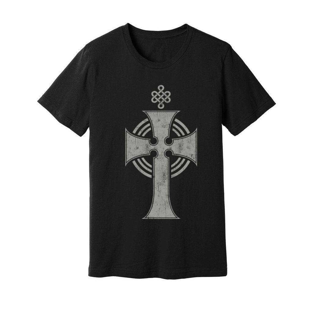 Beautiful Celtic Cross Design In Cool Vintage Unisex Jersey Tee