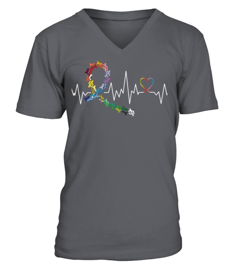 All Cancer Matters Awareness Day Heartbeat V-Neck T-shirt