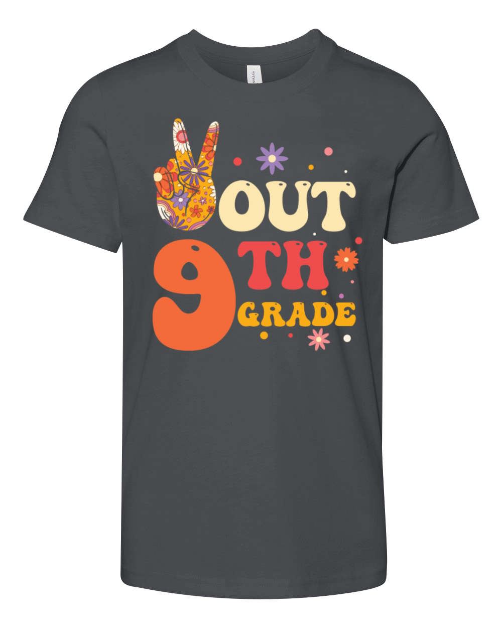 Peace Out 9th Grade Hippie Youth Unisex Jersey Tee