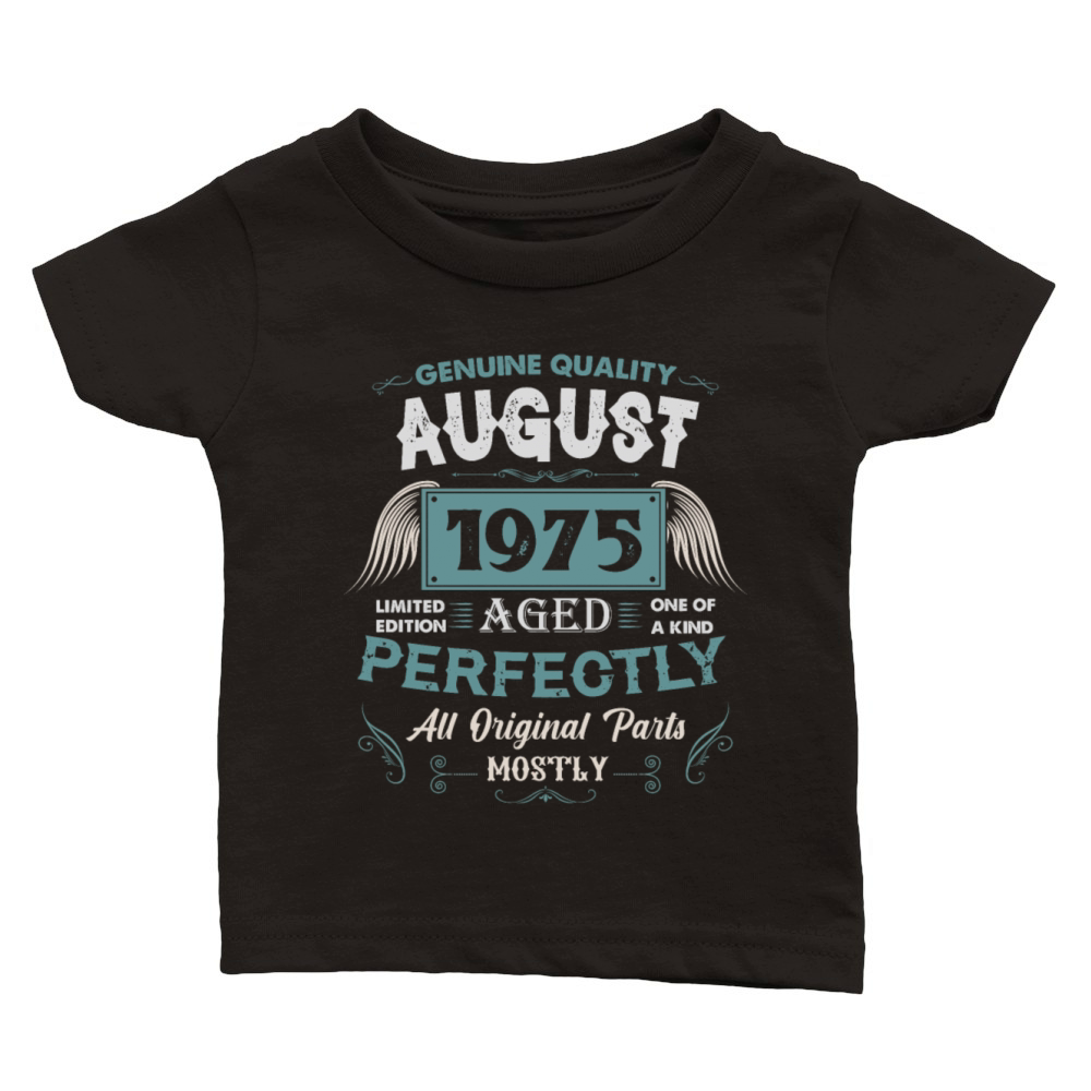 August 1975 Vintage Birthday Present Classic Baby Crewneck T-shirt