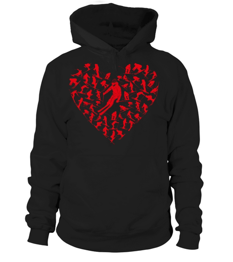 Heart Full Ski Winter Sport Lovers Valentine Gift Hoodie Unisex