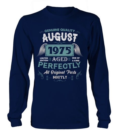 August 1975 Vintage Birthday Present Long sleeved Unisex