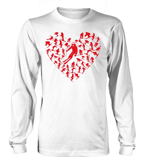 Heart Full Ski Winter Sport Lovers Valentine Gift Long sleeved Unisex