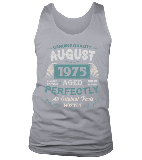 August 1975 Vintage Birthday Present Tank Top Unisex