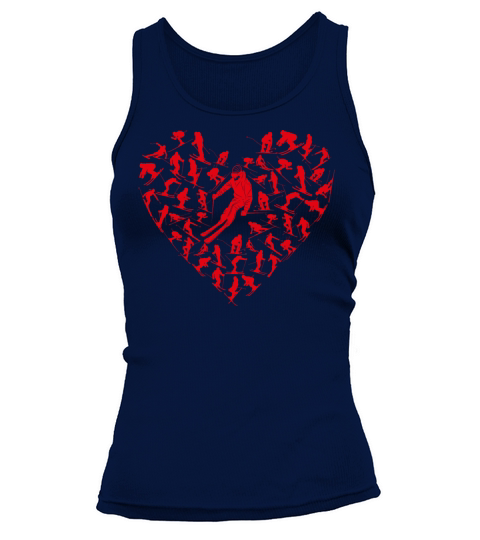 Heart Full Ski Winter Sport Lovers Valentine Gift Tank top Woman