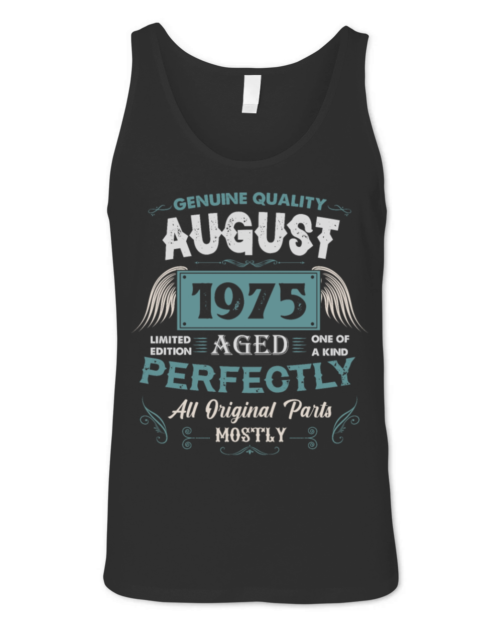 August 1975 Vintage Birthday Present Unisex Jersey Tank