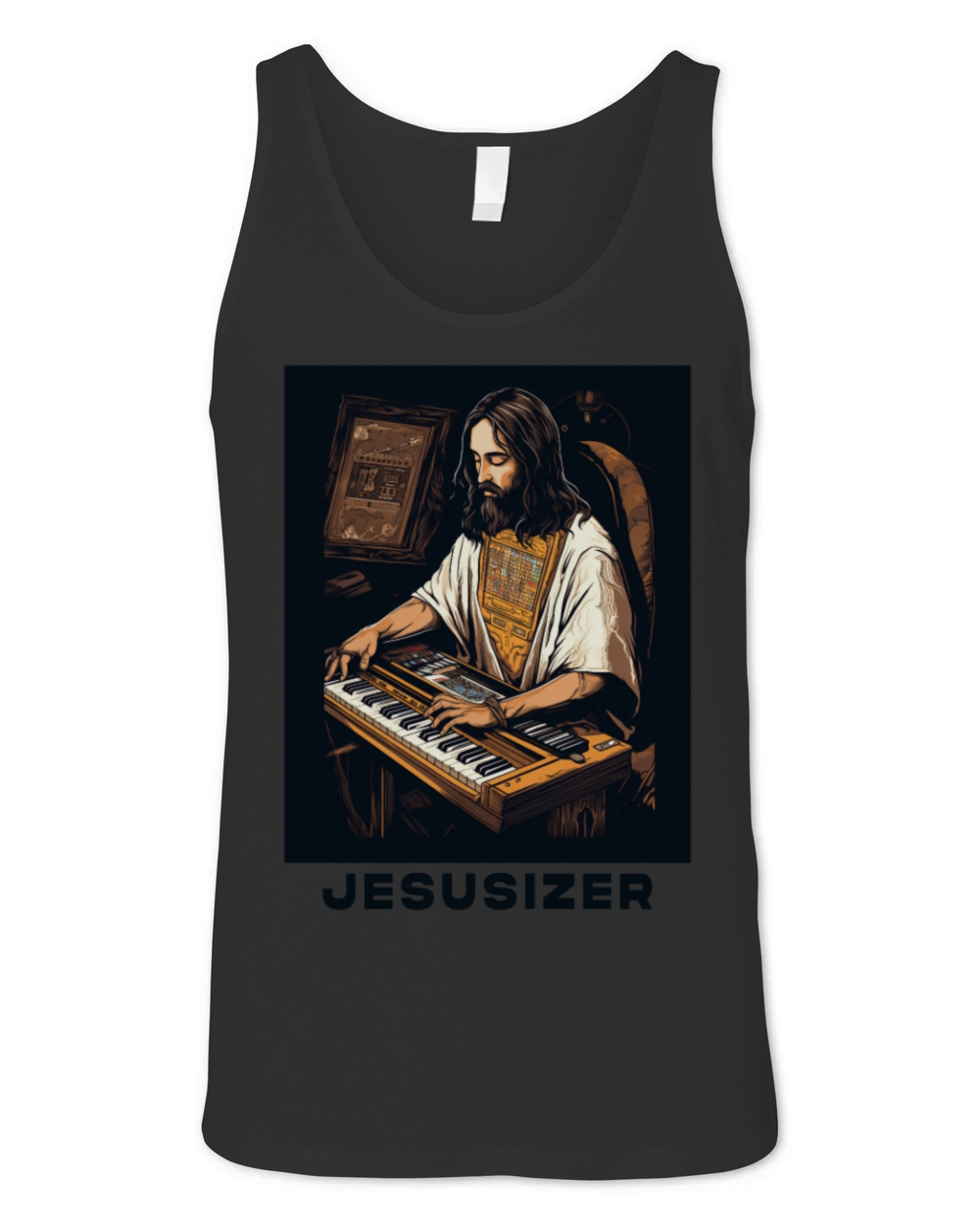 Jesusizer Vintage Jesus Synthesizer Analog Synth Unisex Jersey Tank