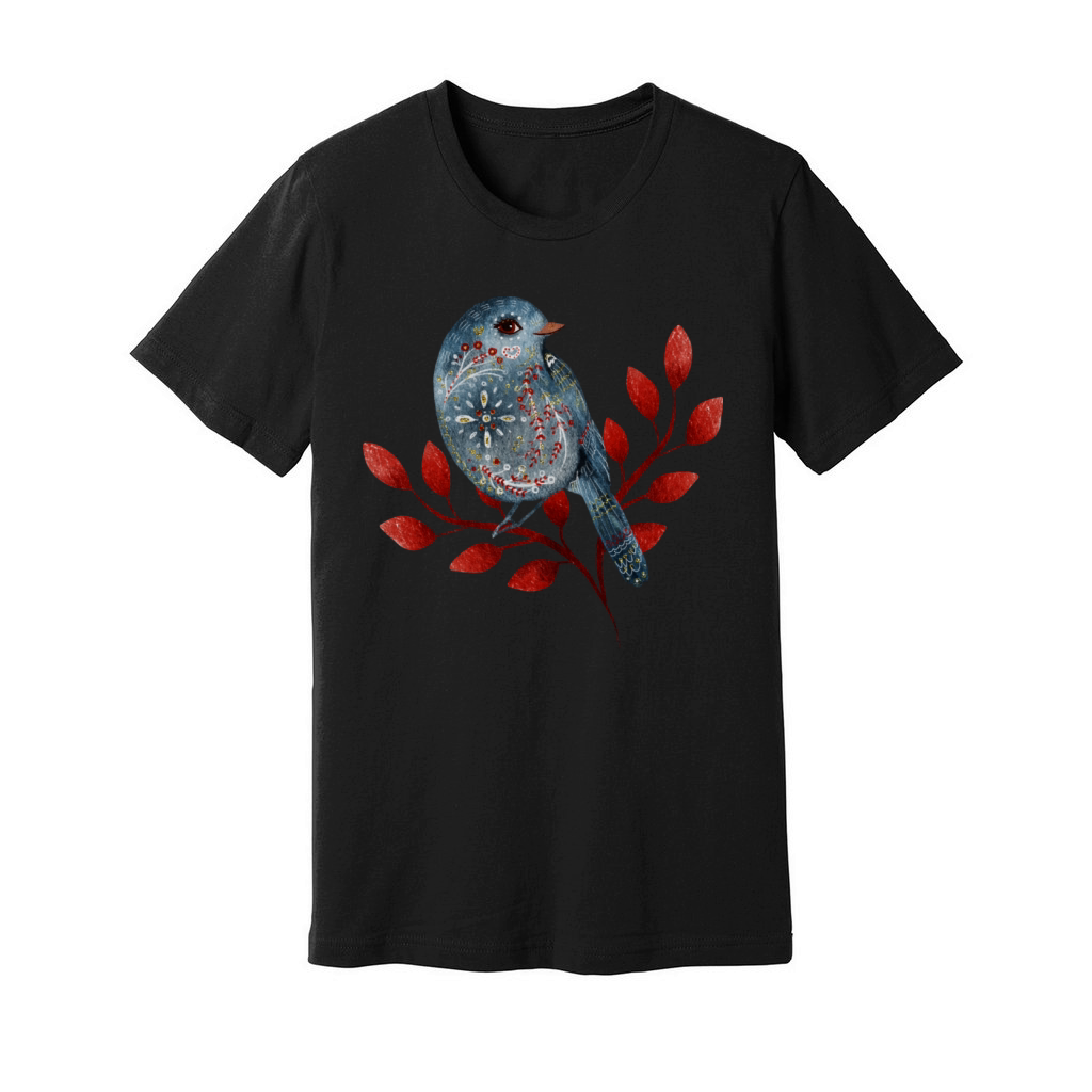 folk bird Unisex Jersey Tee