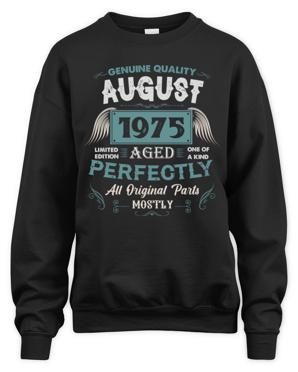 August 1975 Vintage Birthday Present Unisex Premium Crewneck Sweatshirt