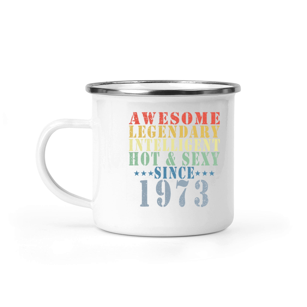 50th Birthday Man June Vintage 1973 Awesome Camping Mug
