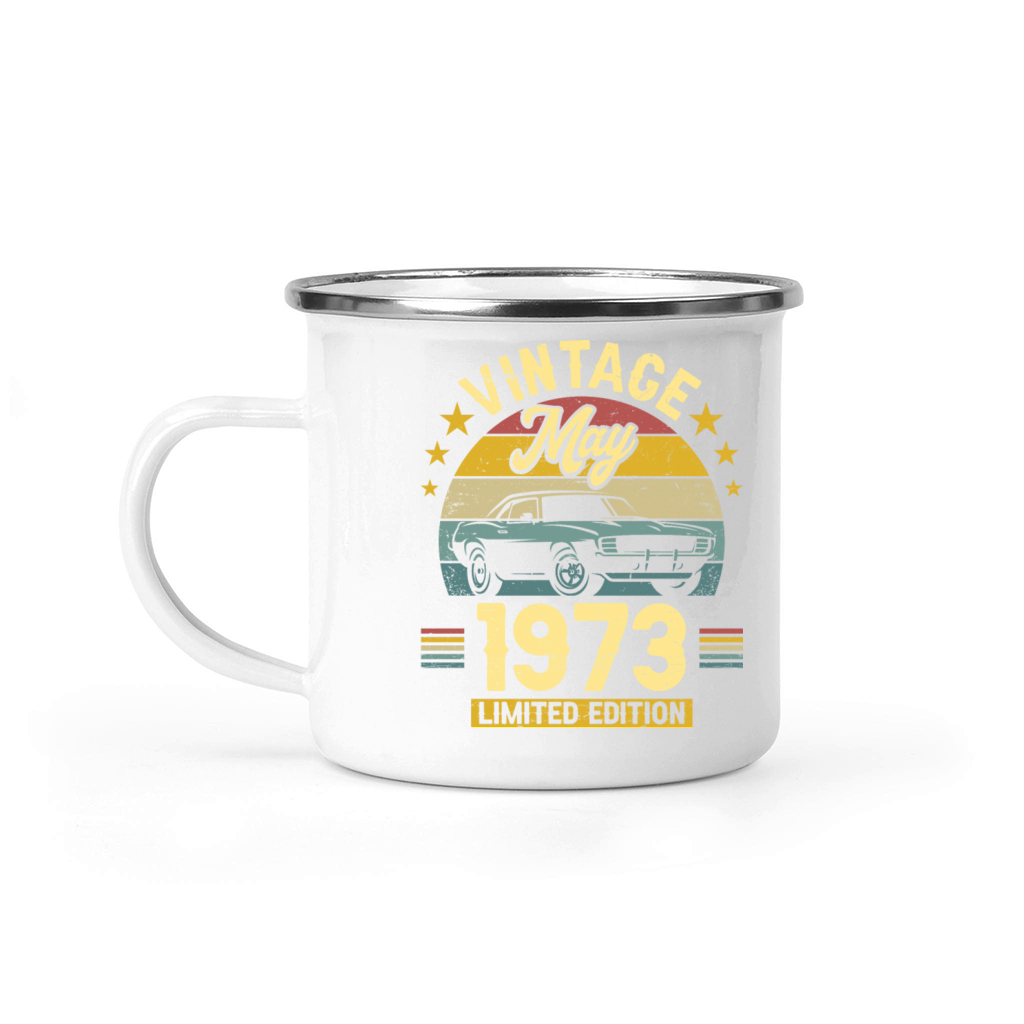 May 1973 50 Years Old Vintage 50th Birthday Camping Mug