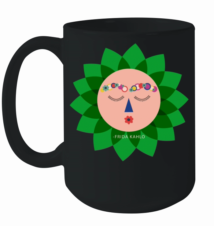 Cute Colorful Frida Kahlo Portrait Mexican Sun Ceramic Mug