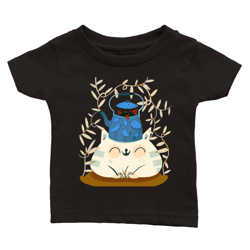 Cat And Pot Classic Baby Crewneck T-shirt
