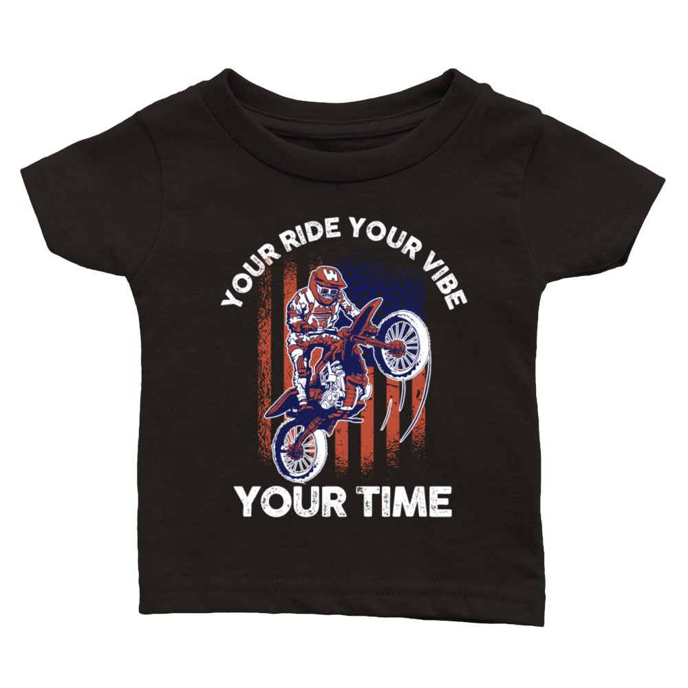 Your Ride Your Vibe Your Time Motocross Classic Baby Crewneck T-shirt