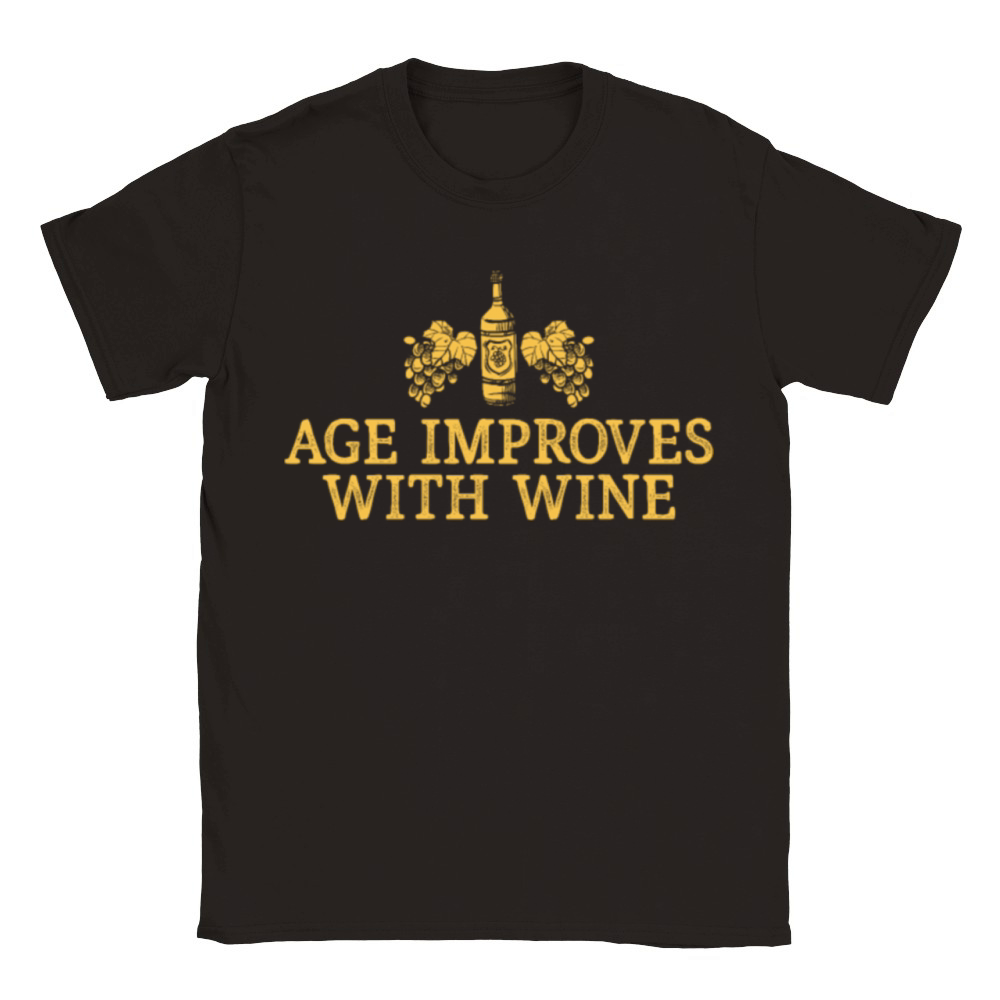 Age improves with wine funny wine drinker birthday Classic Kids Crewneck T-shirt
