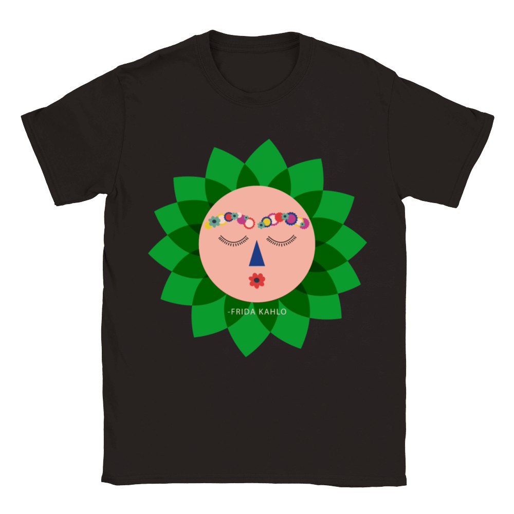 Cute Colorful Frida Kahlo Portrait Mexican Sun Classic Kids Crewneck T-shirt