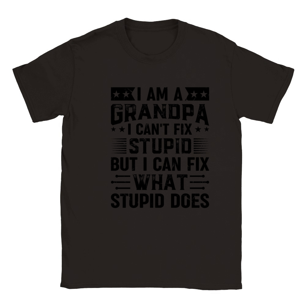 I Am A Grandpa I Cant Fix Stupid But I Fix What S Classic Kids Crewneck T-shirt