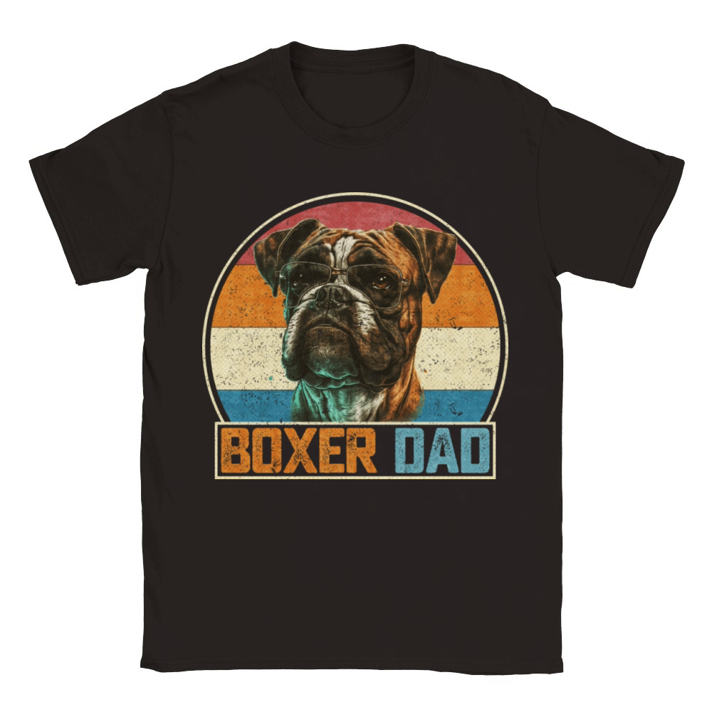 Vintage Retro Proud Boxer Dog Dad Boxer Puppy Classic Kids Crewneck T-shirt