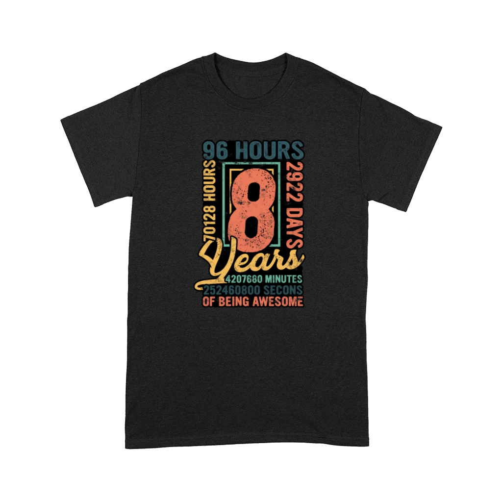 96 months 8 years of being awesome - 8th Birthday Comfort T-shirt