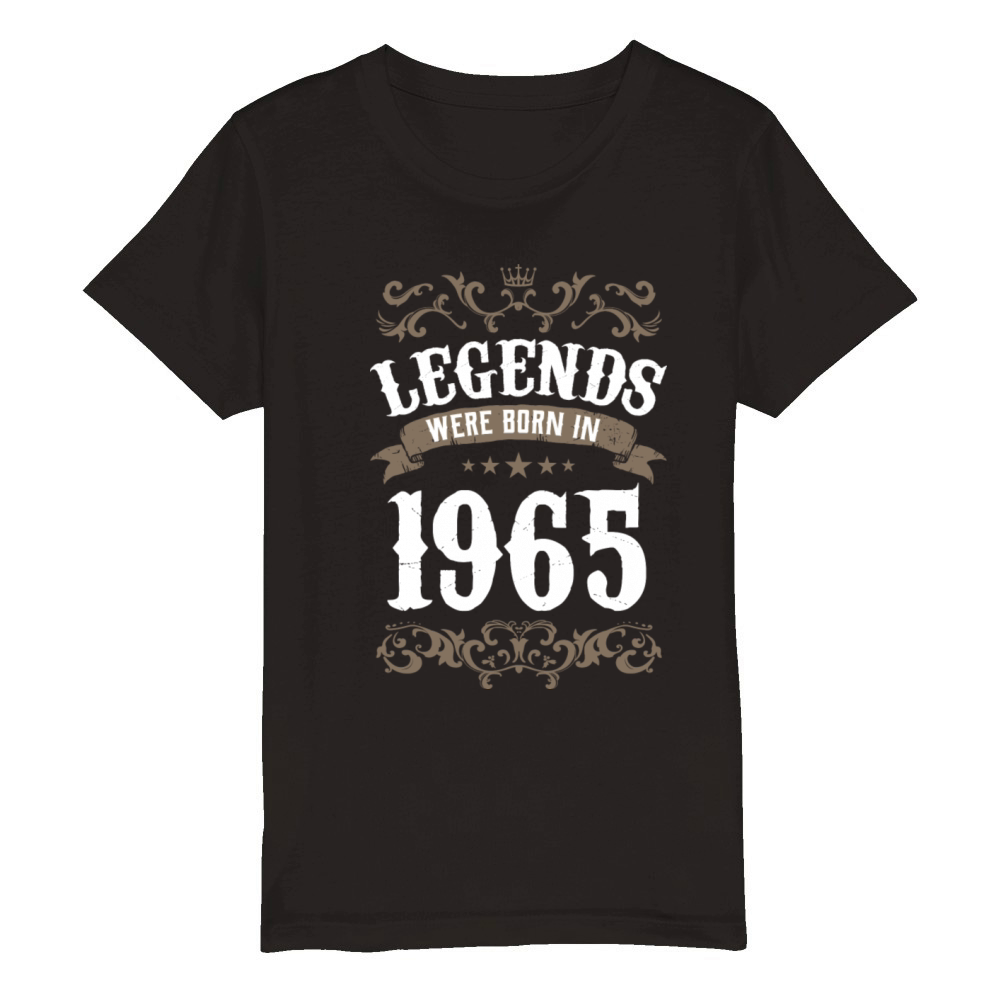 Vintage Legends Were Born In 1965 Birthday Organic Kids Crewneck T-shirt
