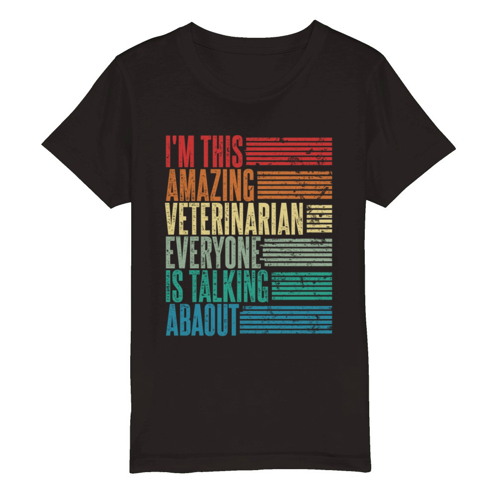 Vintage Veterinarian Profession Gift Retro Organic Kids Crewneck T-shirt