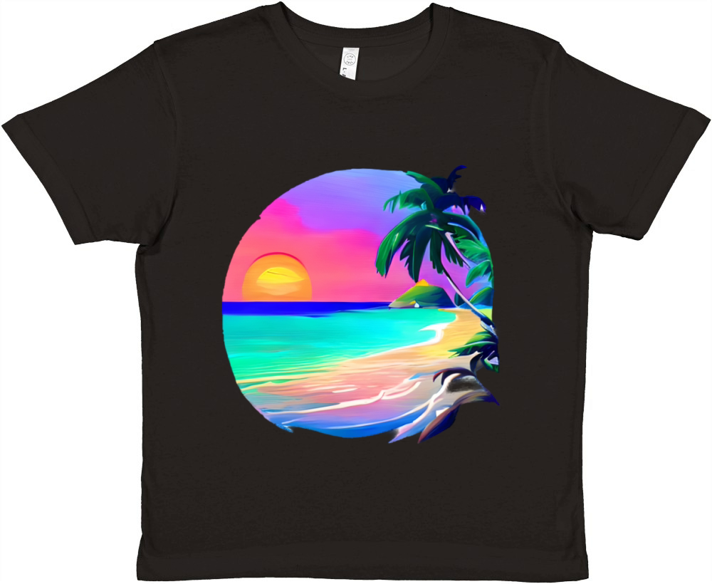 Vintage Caribbean Serenity Premium Kids Crewneck T-shirt