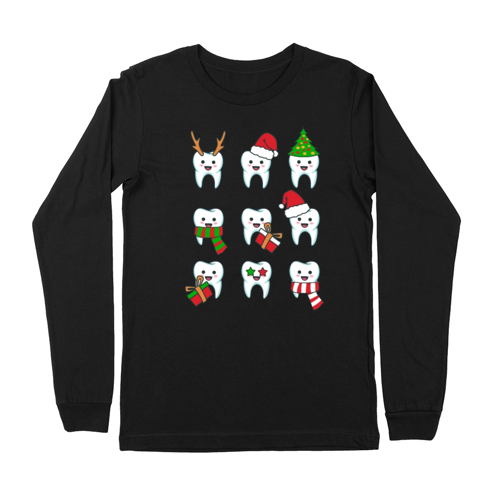 Christmas Tooth Teeth Dentist Premium Long Sleeve