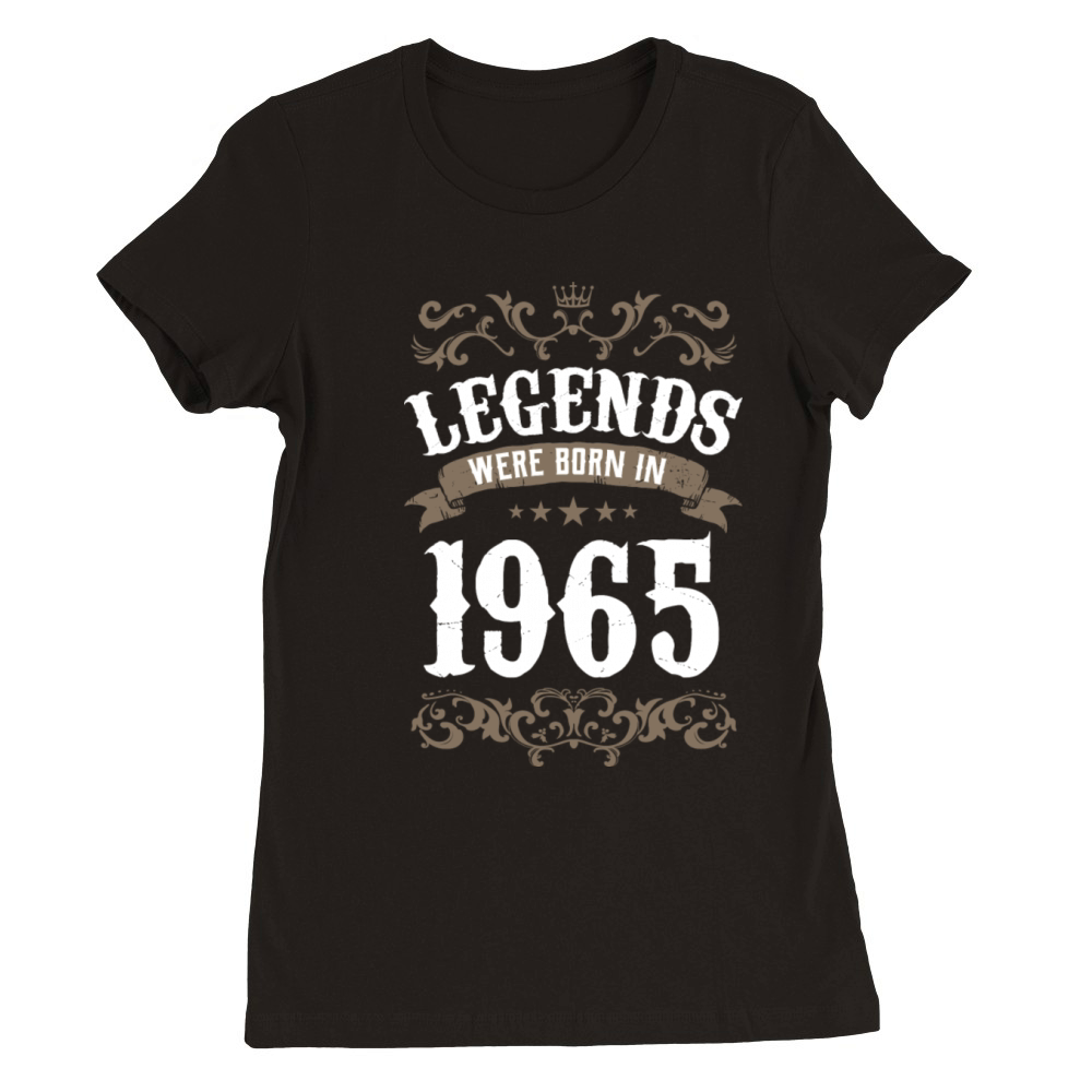Vintage Legends Were Born In 1965 Birthday Premium Womens Crewneck T-shirt