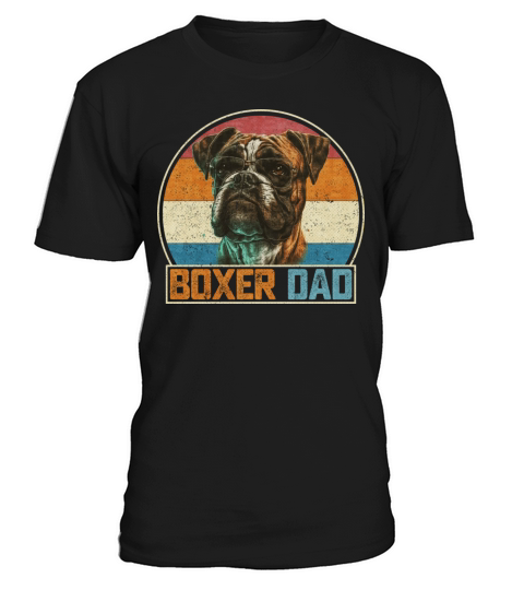 Vintage Retro Proud Boxer Dog Dad Boxer Puppy T-Shirt Unisex