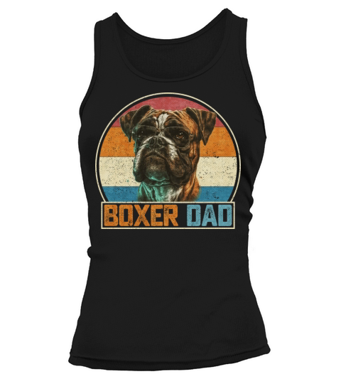 Vintage Retro Proud Boxer Dog Dad Boxer Puppy Tank top Woman